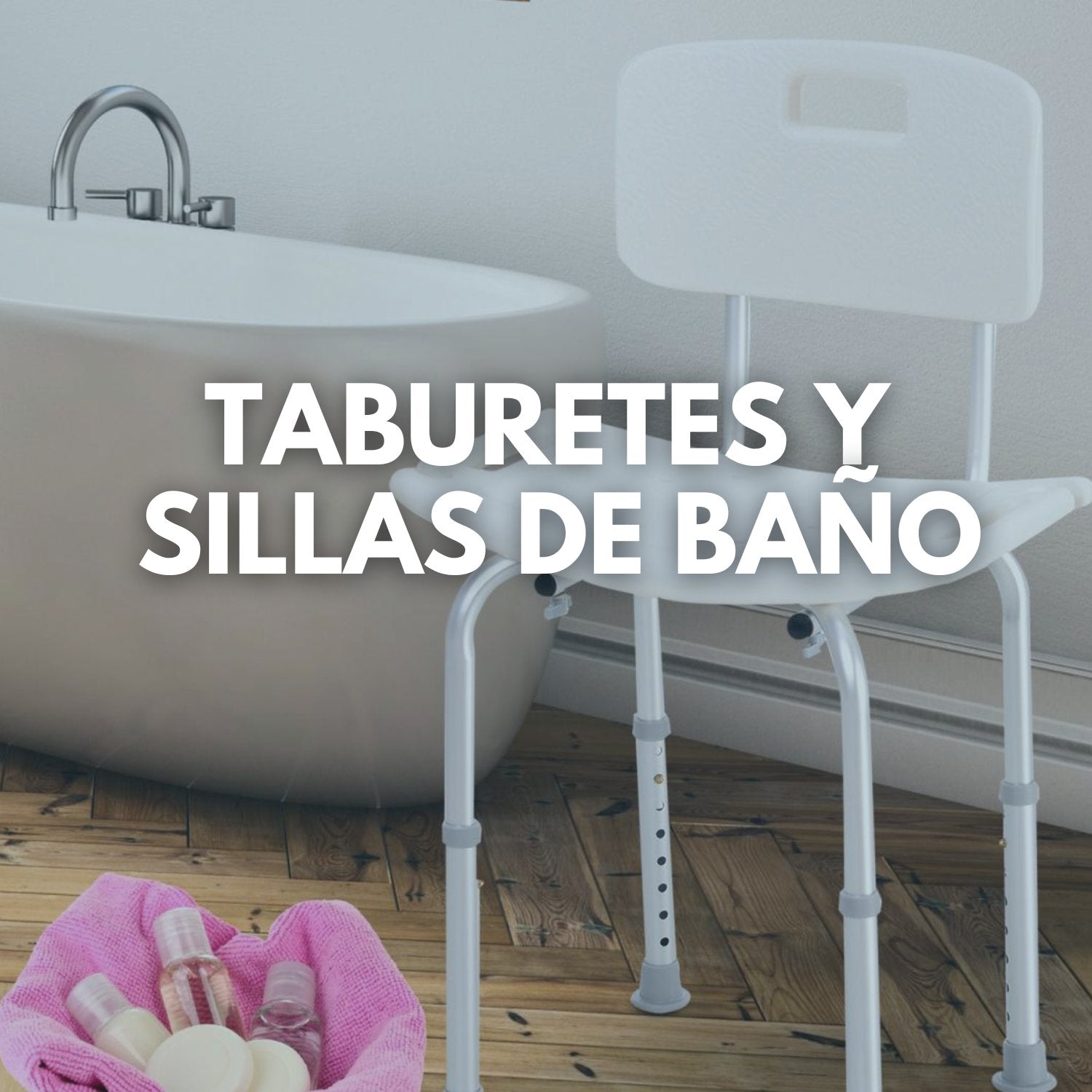 Banqueta de baño acolchada. Facilita la tarea del aseo.