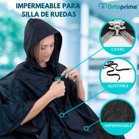 Chubasquero Impermeable con Cremallera para Silla de Ruedas — OrtoPrime