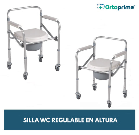 Silla de Ruedas WC para Ducha Baño de Traslado con Deposito — OrtoPrime