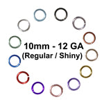 SHINY 10mm ID - 12 GA Jump Rings