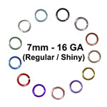 SHINY 7mm ID - 16 GA Jump Rings