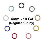 SHINY 4mm ID - 18 GA Jump Rings