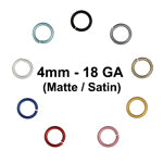 MATTE 4mm ID - 18 GA Jump Rings