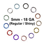 SHINY 5mm - 18 GA Jump Rings