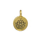 TierraCast Lotus Charm / pewter with antique gold finish  / 94-2403-26