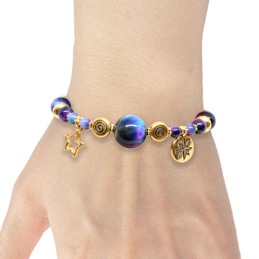 Gemstone Bracelet with zodiac charm / 6 to 7 Inch wrist size / gold pe –  StravaMax Jewelry Etc