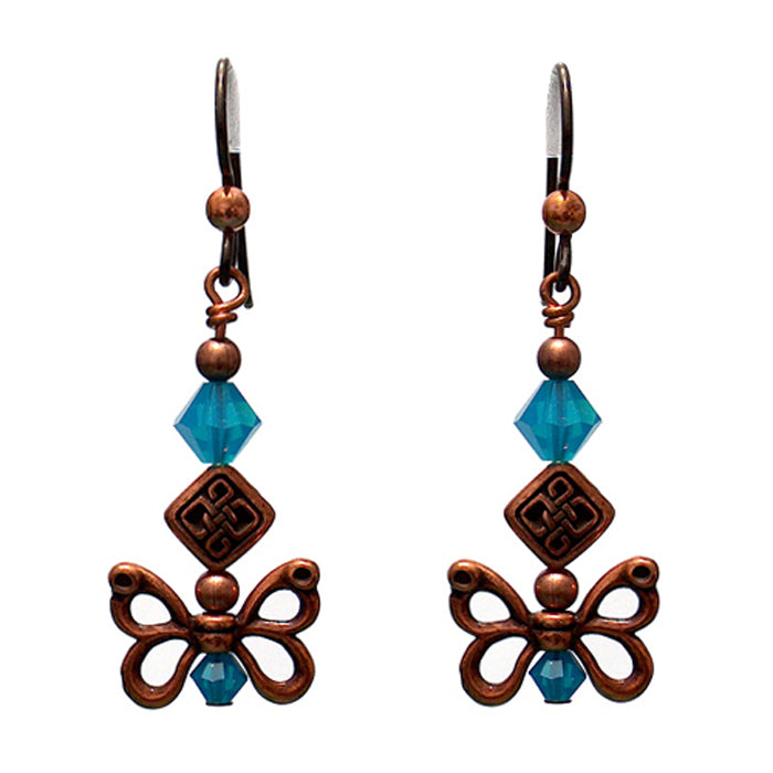 Copper Celtic Butterfly Wing Earrings