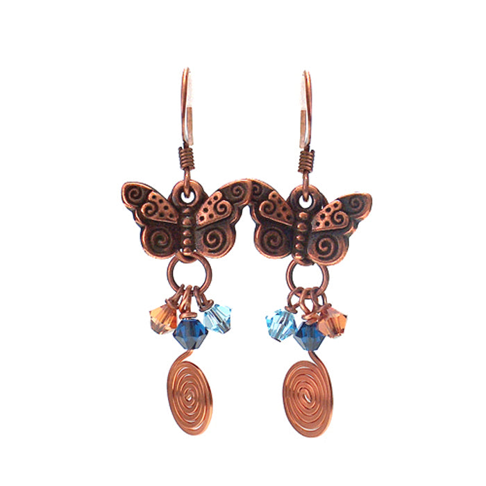 Copper Butterfly Earrings