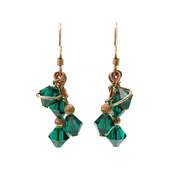 Emerald Green Crystal Array Earrings