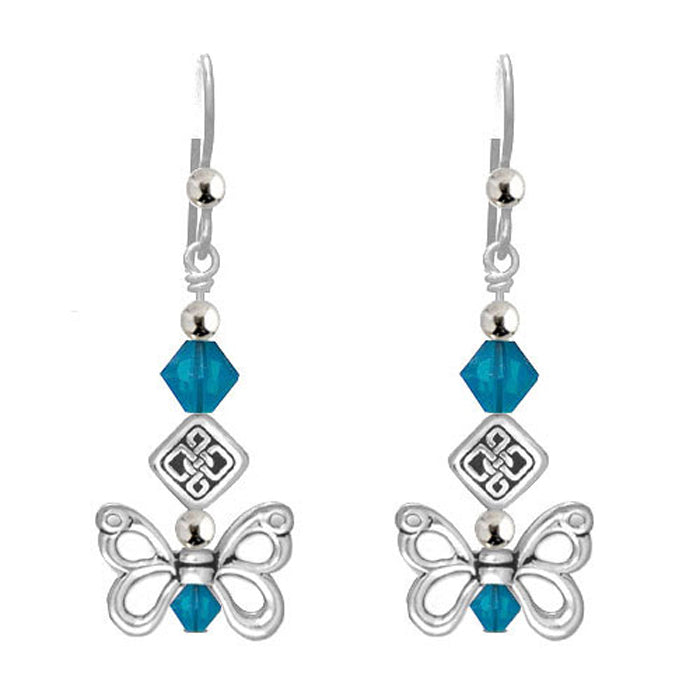 Silver Celtic Butterfly Wing Earrings