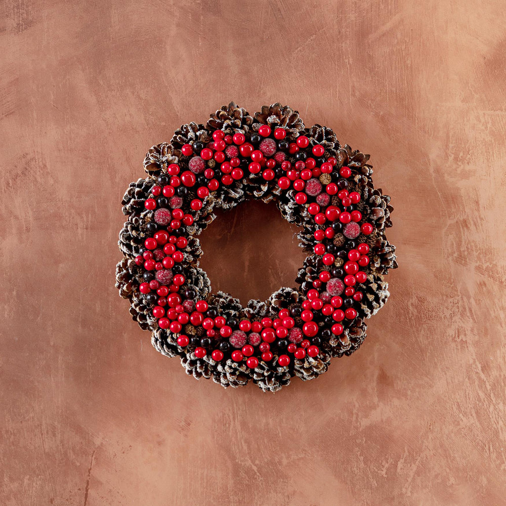 Pinecone And Red Berry Wreath