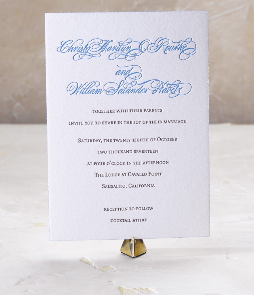 Christy & William is a letterpress wedding suite set wine country, California. Call us toll-free at 1-800-995-1549 or email us at hello@pickettspress.com