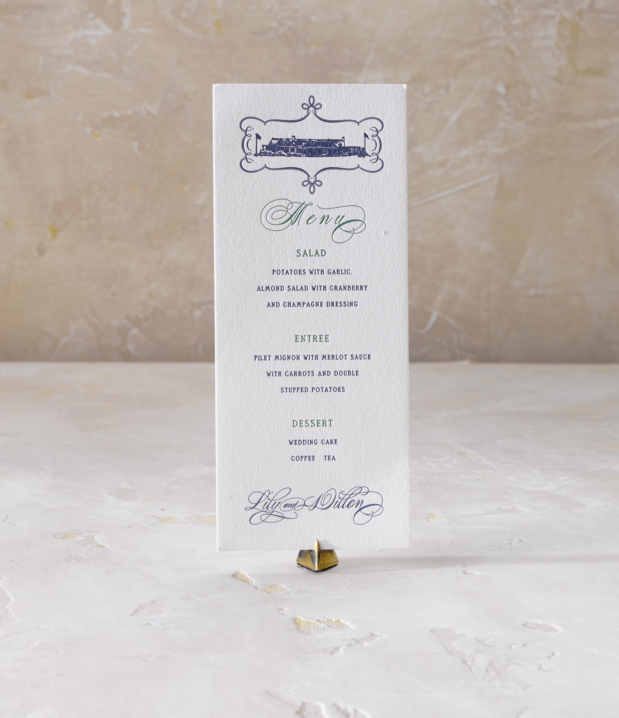 Lily & Dillon is a letterpress wedding suite set in Southampton, New York. Would you like to be featured on #PPRealBride? Email us your photos to hello@pickettspress.com to be featured on our page! Shop here for more Pickett's Press wedding suites!