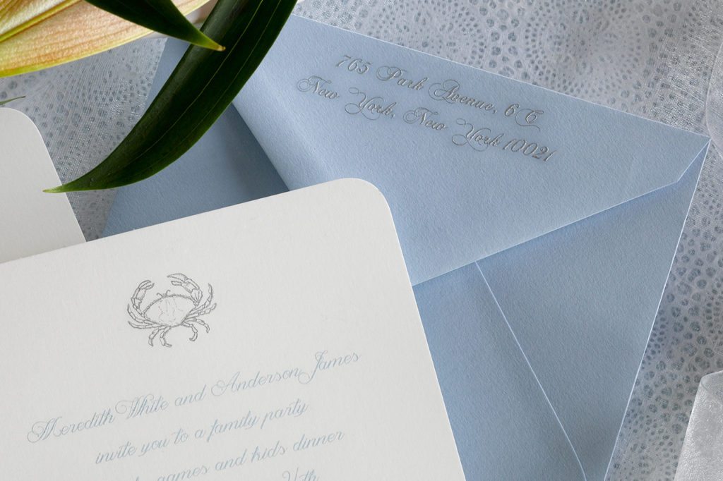 Meredith & Anderson is an engraved wedding suite set in Sea Island, GA. Call us toll-free at 1-800-995-1549 or email us at hello@pickettspress.com