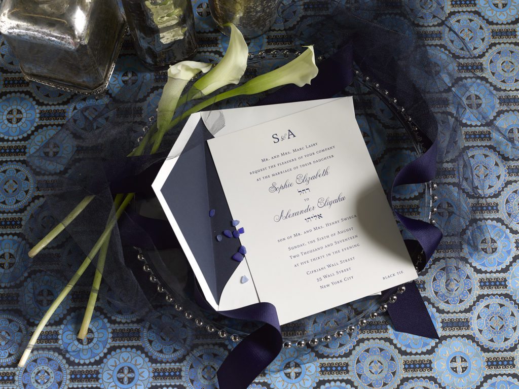 Sophie & Alexander is an engraved suite in navy blue, set in New York City. Call us toll-free at 1-800-995-1549 or email us at hello@pickettspress.com