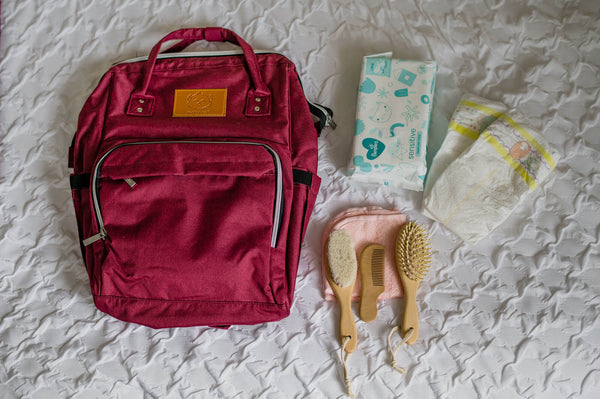 packing bag with baby stuff 