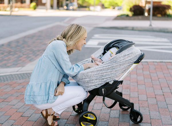 diaper change in a reclined stroller