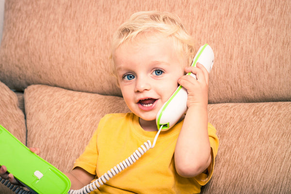 Cute child on the phone