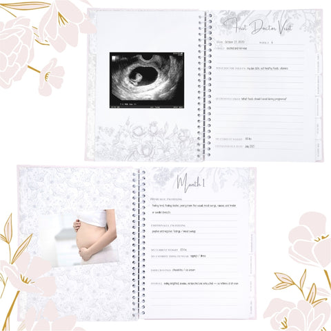 We created this pregnancy journal with the intention to inspire you on a positive pregnancy journey filled with love and joy. We want you to know that you are stronger than you think, and becoming a mother just proves it. Flowers blossom with sunlight, water, and patience. Similarly, the little bundle of joy inside you will blossom with your love, courage, and strength. We have included encouraging quotes inside to inspire you along the way.  Let love blossom.