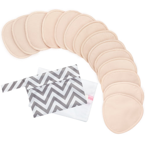 KeaBabies 14pk Soothe Reusable Nursing Pads for Breastfeeding, 4-Layers  Organic Breast Pads, Washable Nipple Pads (Lovelle, Medium 3.9)