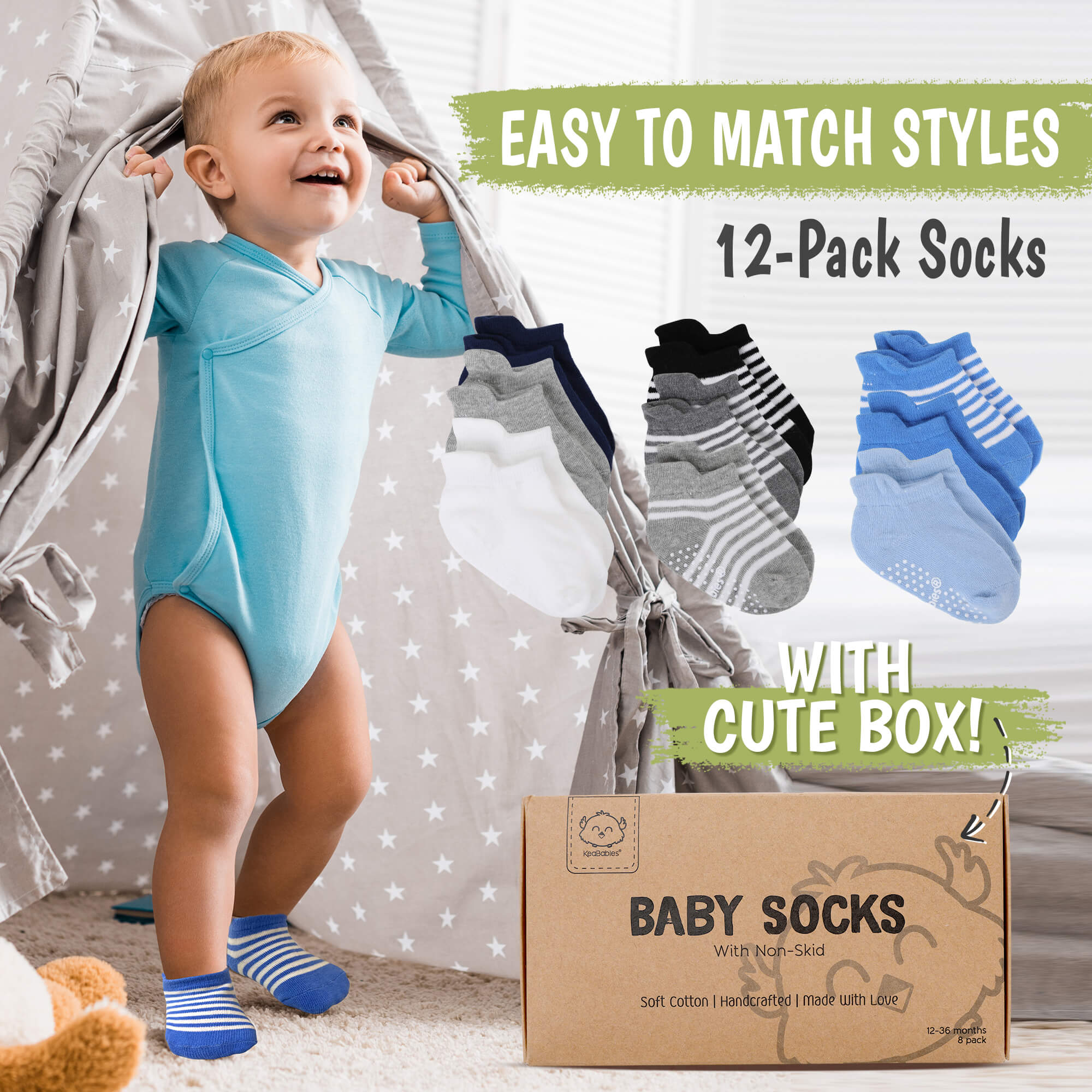 Soft Cotton Baby Socks With Anti Slip 