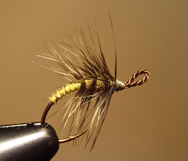 Yellow & Olive Palmered Tenkara Fly