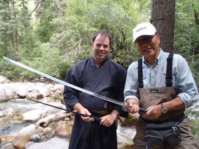 Dr. Ishigaki trades his tenkara rod for a Samurai sword