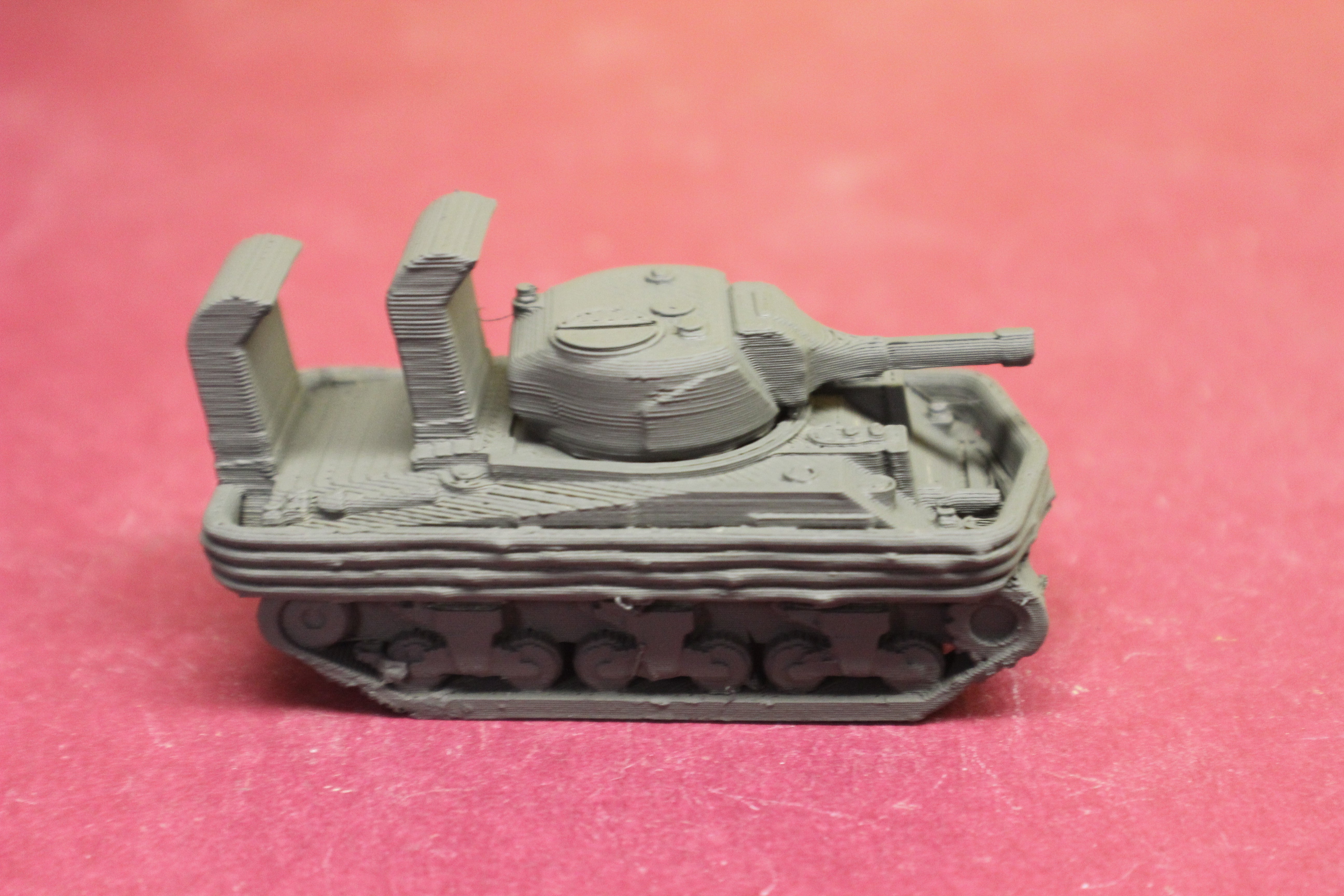1-72ND SCALE 3D PRINTED WW II U. S. ARMY M 4 SHERMAN WADING TANK LOWERED SCREEN