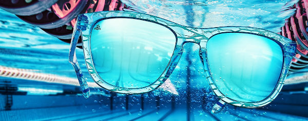 knockaround sunglasses in a swimming pool