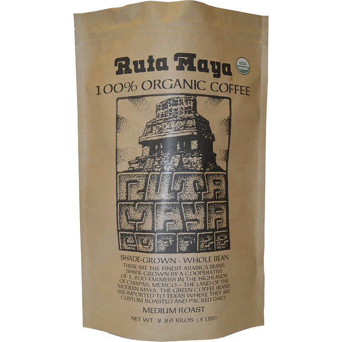 Ruta Maya Organic Medium Roast Whole Bean Coffee 5 lb - The Grocery Guys  - Ruta Maya Coffee