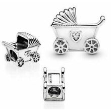 Load image into Gallery viewer, 925 Sterling Silver Baby Pram Bead Charm