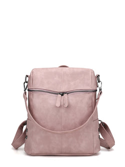 pink suede backpack