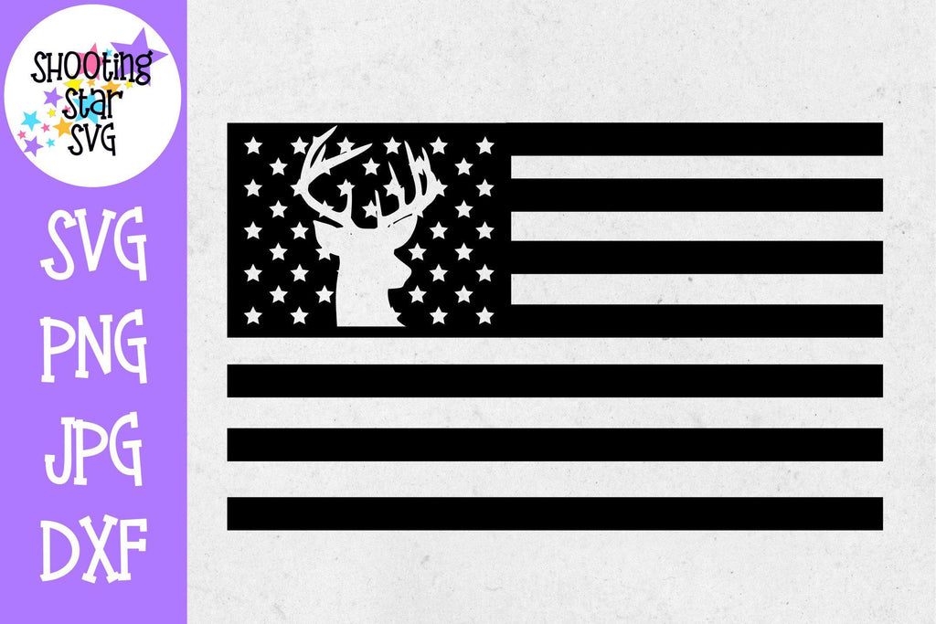 Download American Flag With Deer Silhouette Fourth Of July Svg Shootingstarsvg