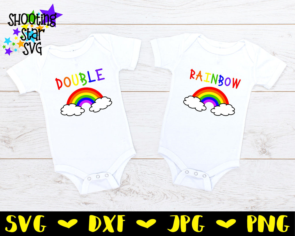 Download Double Rainbow Rainbow Baby Svg Twin Bodysuit Svg Shootingstarsvg