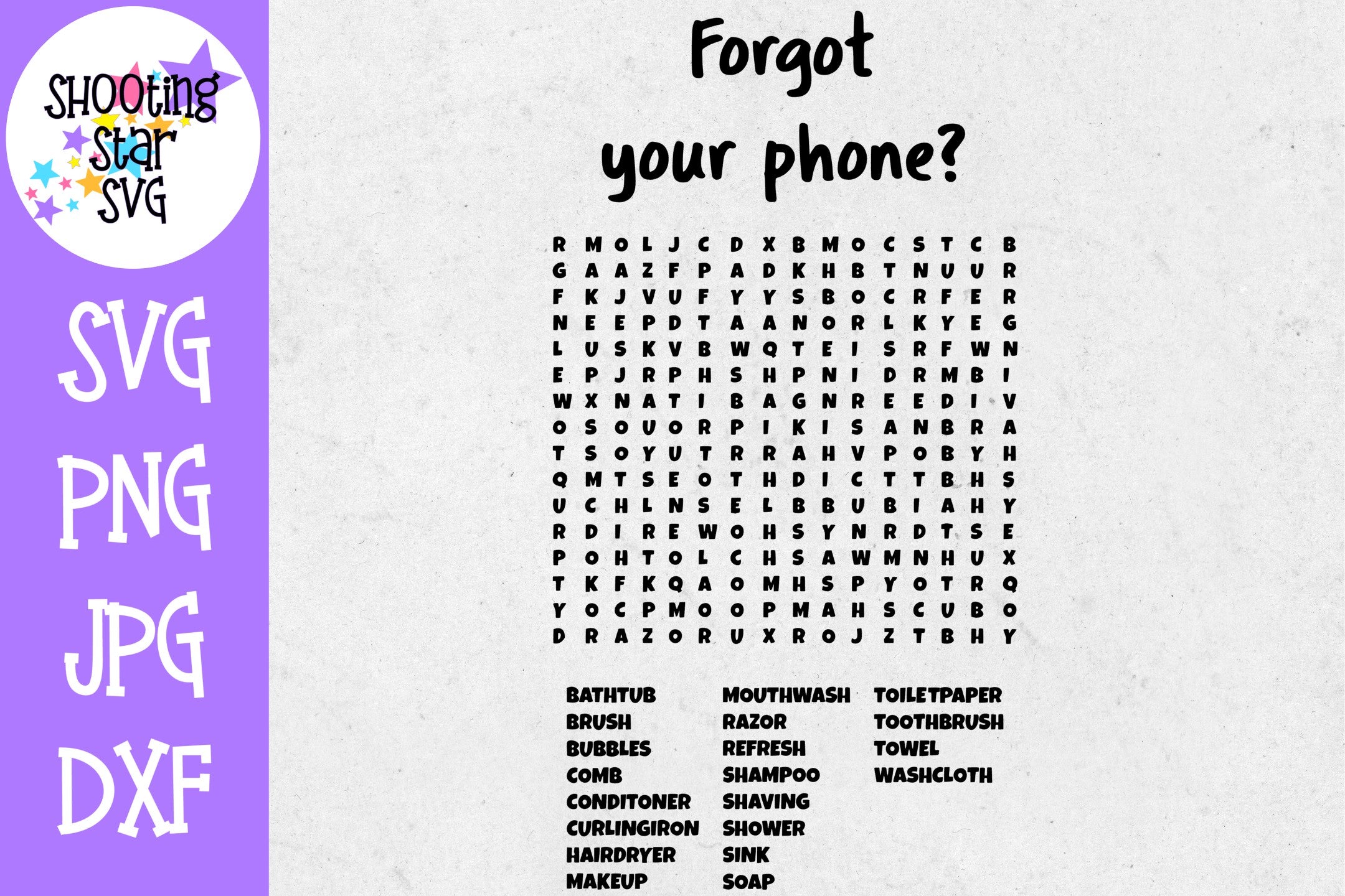 Forgot Your Phone Word Search Bathroom Home Decor Svg Shootingstarsvg