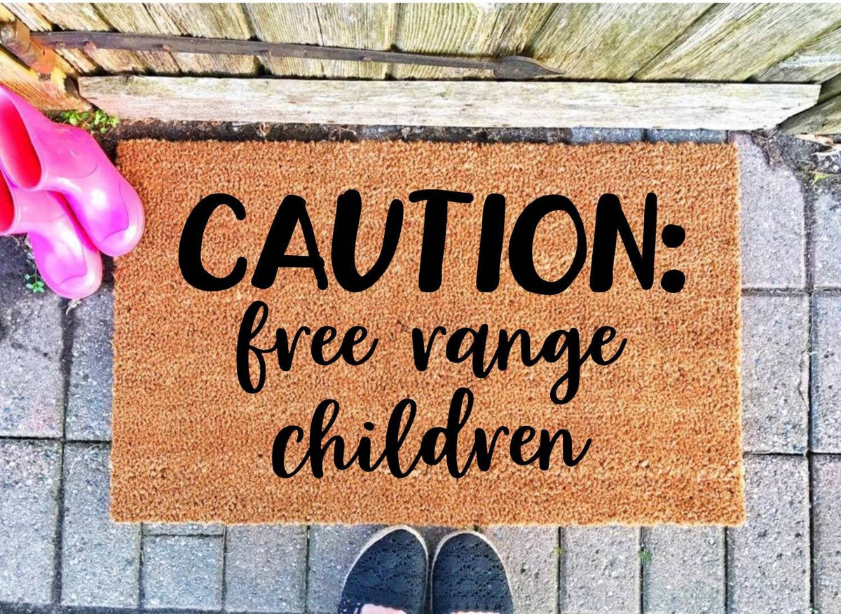 Download Caution free range children doormat cut file svg png jpeg ...