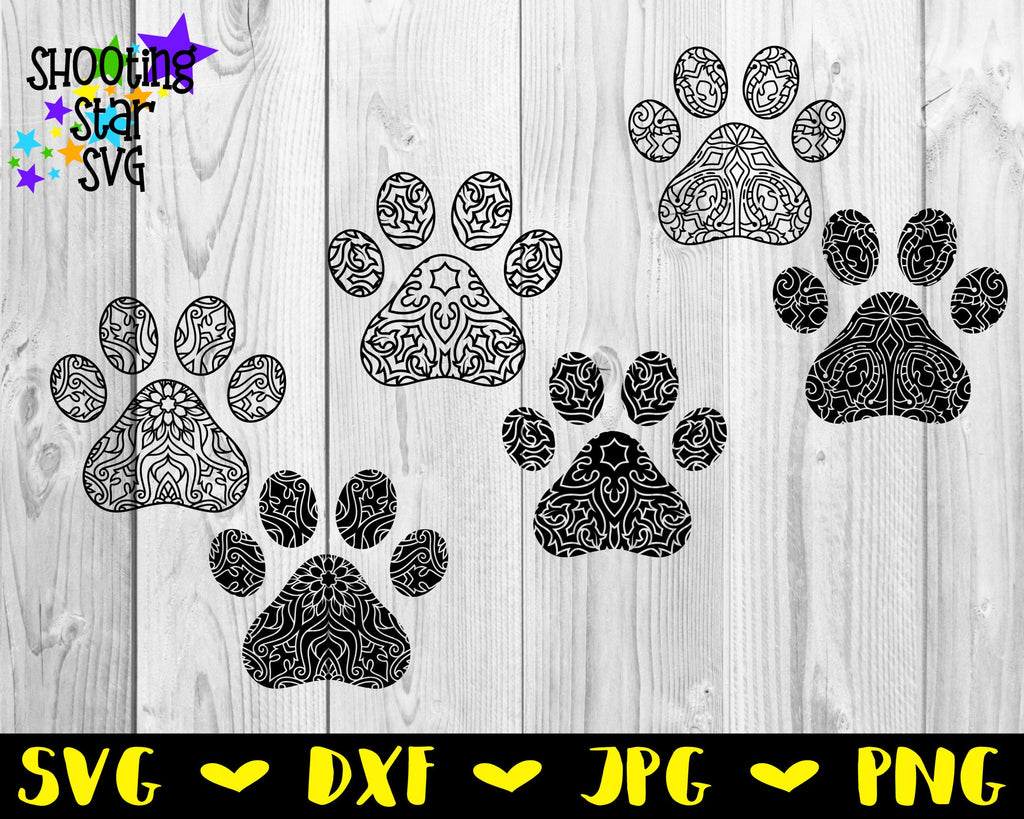 Download Dog Paw Print Mandala Mandala Svg Mandala Bundle Shootingstarsvg