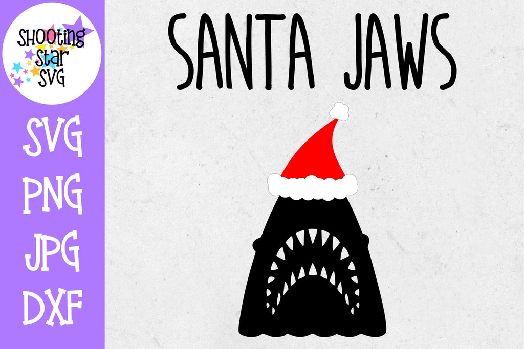 Download Santa Jaws Svg Shark Svg Christmas Svg Shootingstarsvg
