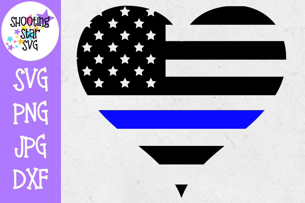 Download American Flag Heart Police Officer Wife Thin Blue Line Police Of Shootingstarsvg