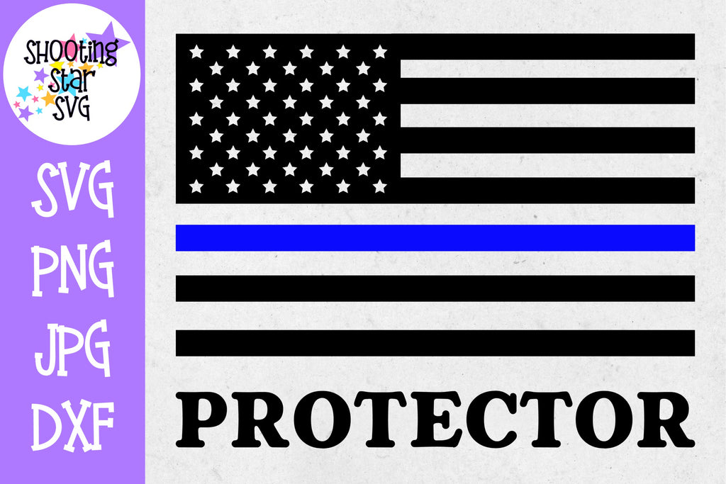 Download American Flag Protector Thin Blue Line Police Officer Svg Shootingstarsvg