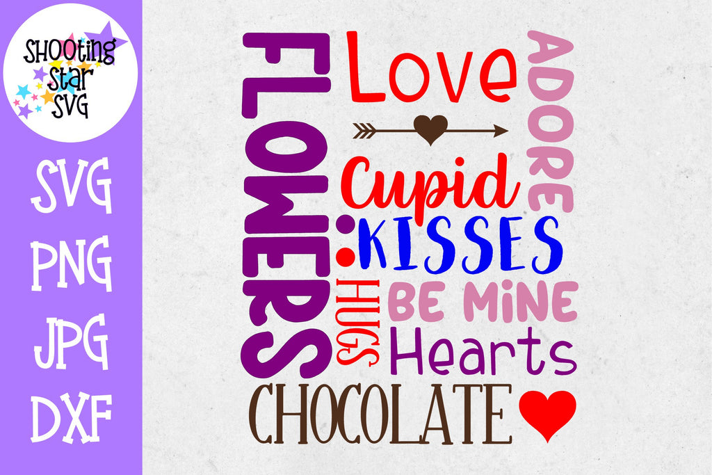 Download Valentine's Day Subway Art SVG - Valentine's Day Words ...