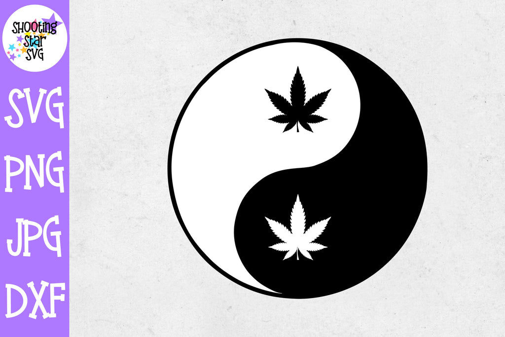 Download Yin Yang With Marijuana Leaves Svg Weed Svg Marijuana Svg Rollin Shootingstarsvg