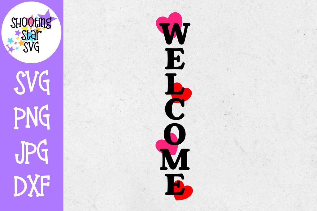 Download Welcome With Hearts Porch Sign Svg Front Door Sign Home Decor Svg Shootingstarsvg