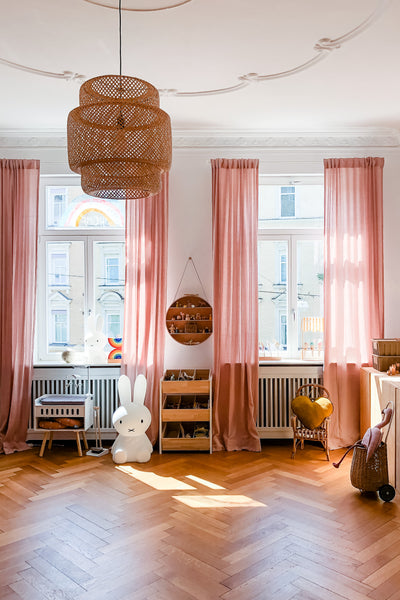 Dusty Pink Muslin Curtains