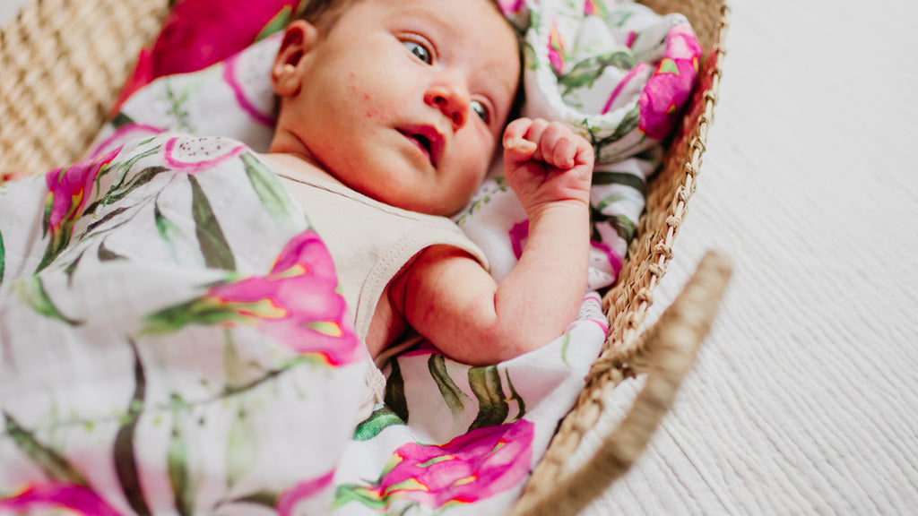 Baby with cheesecloth