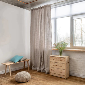 Linen Back Tab Curtain Panel - Custom Width, Custom Length - Hidden Tabs - 3HLinen Inc.