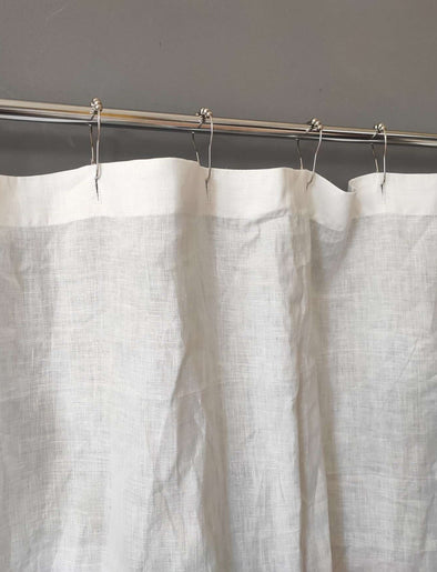 Linen Shower Curtain – Simple Linen Bathroom Panel – 3HLinen Inc.