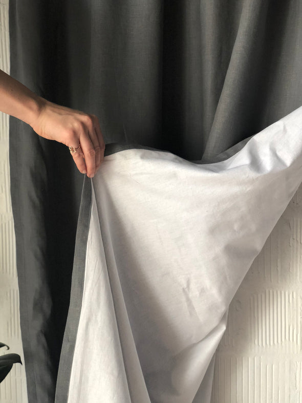 Solid Rod Pocket Single Flax Linen Curtain Panel - Medium Room Darkeni ...