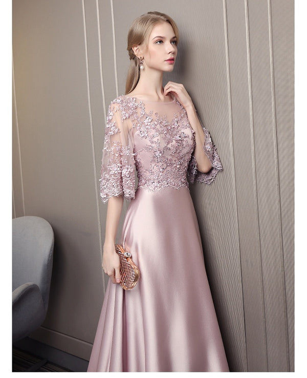 Mother of the Bride Dresses Elegant A-Line Luxury Beads Flowers Half S ...