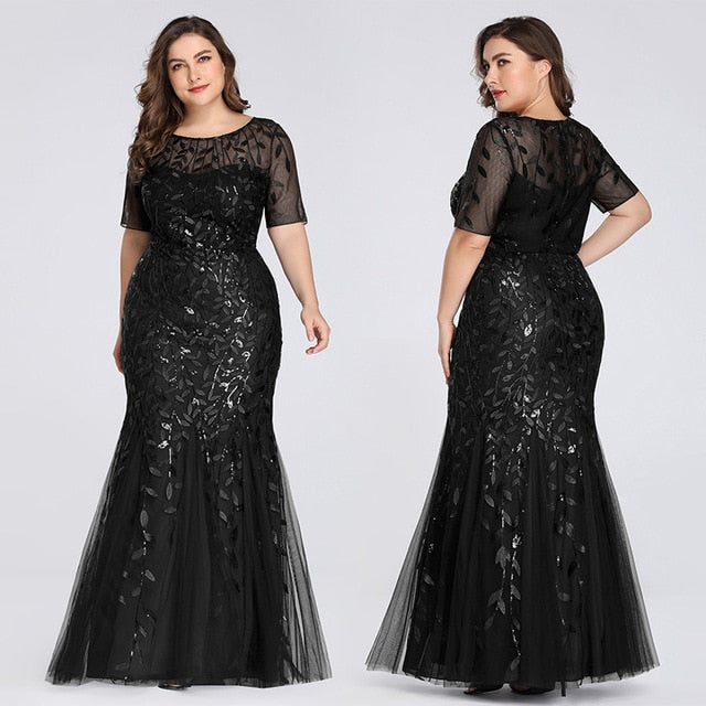 Queen Abby Evening Dresses Mermaid Sequined Lace Appliques Elegant Mer ...